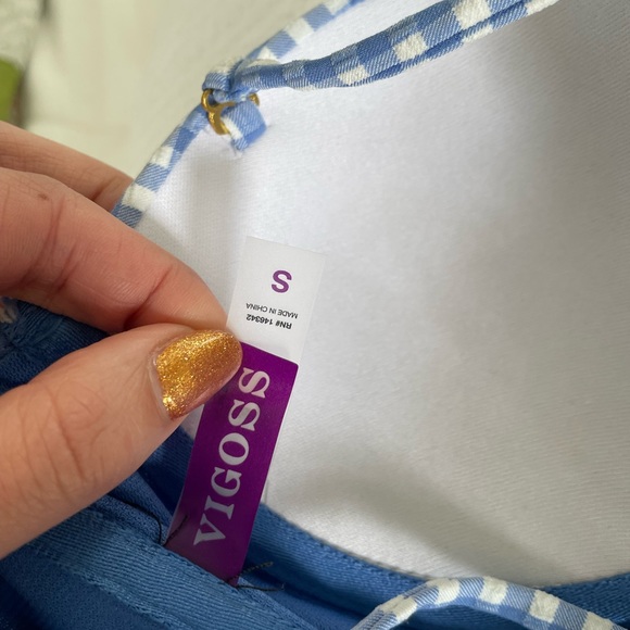 Vigoss brand checkered high waisted swim suit - Picture 6 of 7